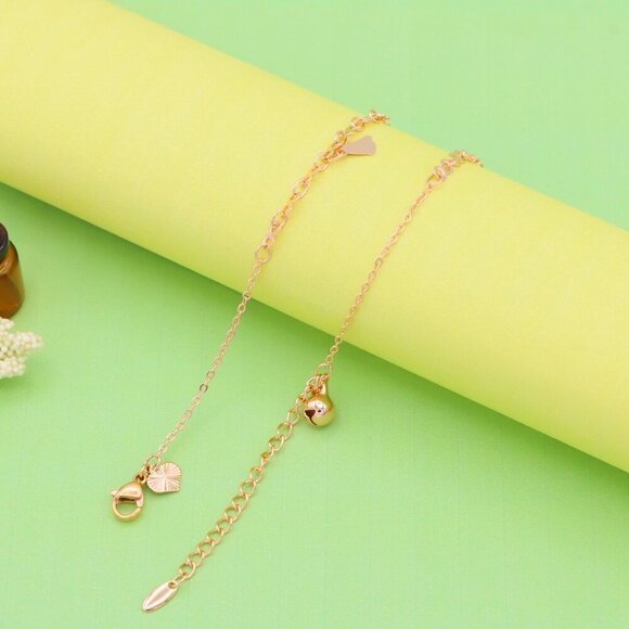 "Rose Gold Anklet with Star, Butterfly & Bell Charms, XPAL1051 - Picture 9 of 14